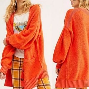 fp orange snow drop cardigan